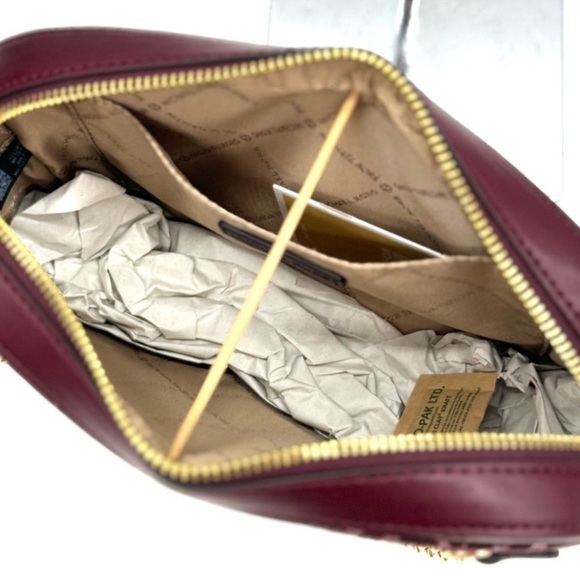 Michael Kors Large EW Crossbody Bag & Travel TZ Card Case Wallet Ox Blood Multi - Picture 9 of 15